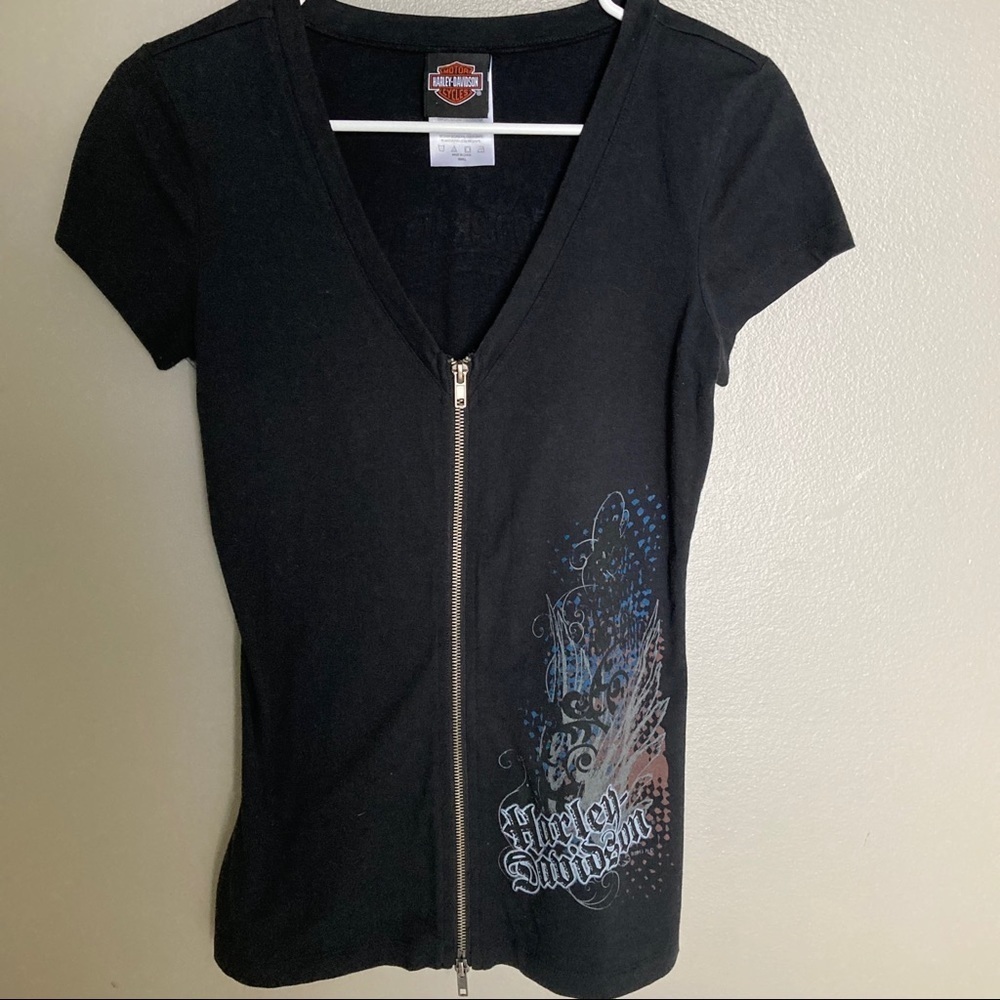 Harley Davidson Zipper Front T Shirt